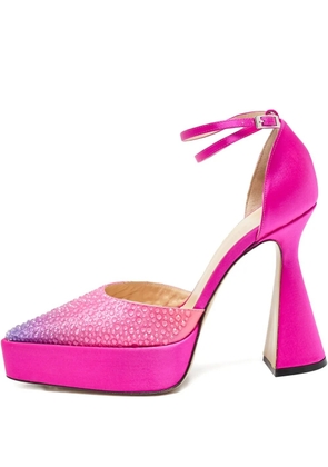 MACH & MACH 130mm crystal-platform pumps - Pink