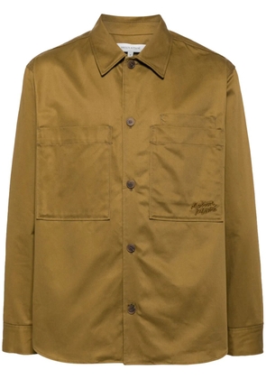 Maison Kitsuné logo-embroidered cotton shirt - Green