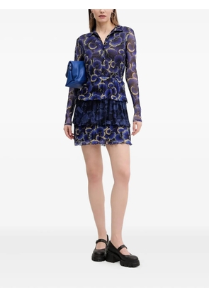 Desigual floral-print pleated dress - Blue