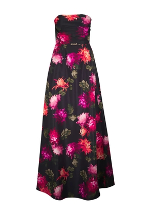 Carolina Herrera floral-pattern strapless maxi dress - Black