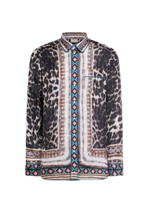 Pierre-Louis Mascia Aloe leopard-print silk shirt - Black