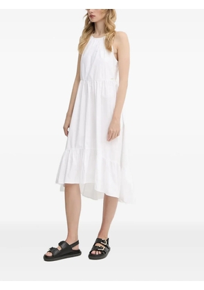 Armani Exchange halter-neck tiered midi dress - White