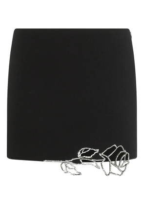 Blumarine crystal-rose mini skirt - Black