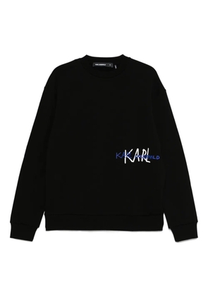 Karl Lagerfeld logo-embroidered cotton sweatshirt - Black