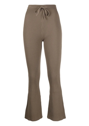 Nanushka ribbed knitted cropped trousers - Brown