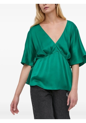 Notes du Nord V-neck gathered blouse - Green