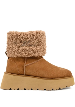 Karl Lagerfeld Skylar logo platform boots - Brown