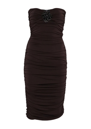 Amen embellished strapless midi dress - Brown
