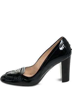 Tod's Vintage 95mm patent leather block-heel pumps - Blue