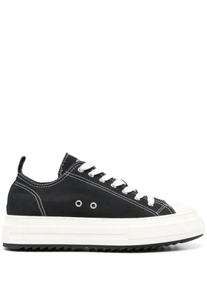 DSQUARED2 flatform sole lace-up sneakers - Black