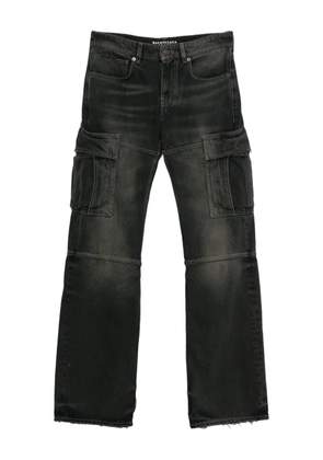 Balenciaga whiskering-effect cargo jeans - Black
