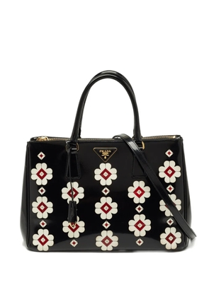 Prada Pre-Owned Galleria floral leather tote bag - Black
