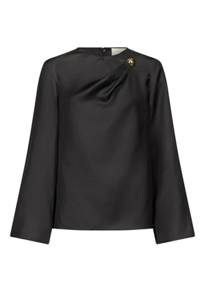 LouLou de Saison draped ornament-detail blouse - Black