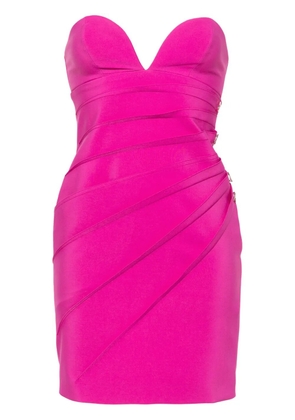 Genny strapless pleat-detail minidress - Pink