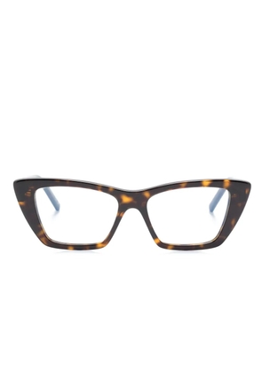 Saint Laurent Eyewear Mica tortoiseshell cat-eye frame glasses - Brown
