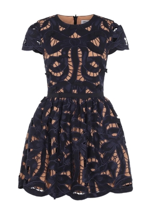 Self-Portrait embroidered mini dress - Blue