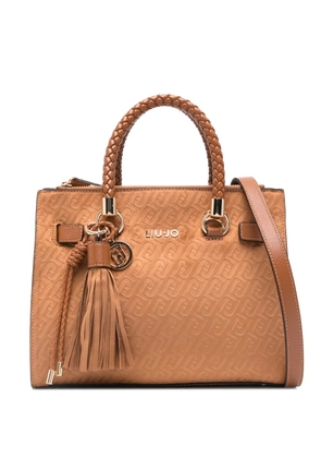 LIU JO small braided-handle tote bag - Brown