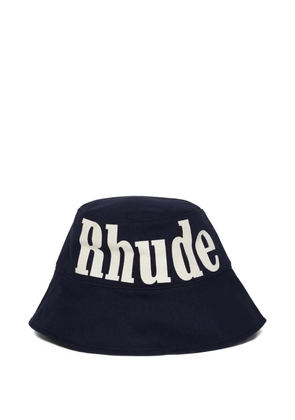 RHUDE logo-print bucket hat - Blue