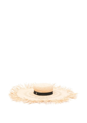 Patrizia Pepe frayed sun hat - Neutrals