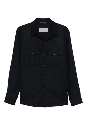 Canali wool overshirt - Blue