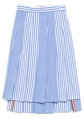 Thom Browne pleated striped midi skirt - Blue