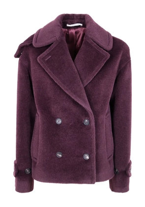 Tagliatore double-breasted alpaca wool jacket - Red