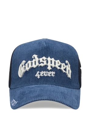 GODSPEED corduroy appliquéd trucker hat - Blue