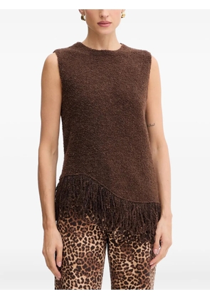 SIMONA CORSELLINI fringed vest - Brown