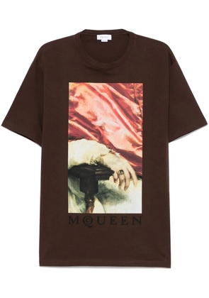 Alexander McQueen graphic-print T-shirt - Brown