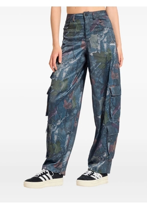 adidas Leaf Camo Print Satin cargo pants - Black
