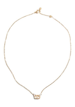 Valentino Garavani Ovalette crystal-embellished necklace - Gold