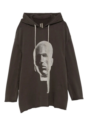 Rick Owens DRKSHDW head-print drawstring hoodie - Grey