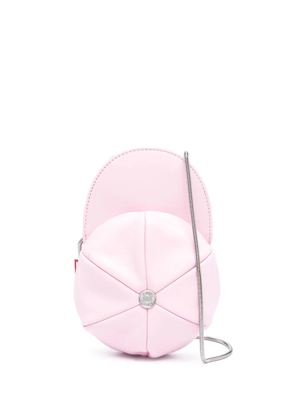 MOSCHINO JEANS logo-appliqué leather crossbody bag - Pink