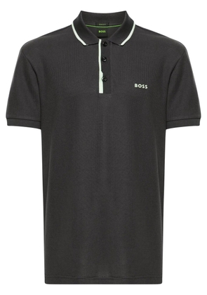 BOSS logo-appliqué cotton polo shirt - Grey