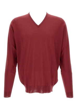 John Smedley V-neck long-sleeve sweater - Red