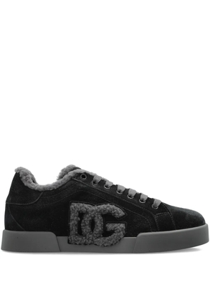 Dolce & Gabbana logo-detail suede trainers - Black