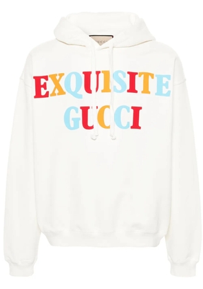 Gucci Exquisite Gucci-print cotton hoodie - White