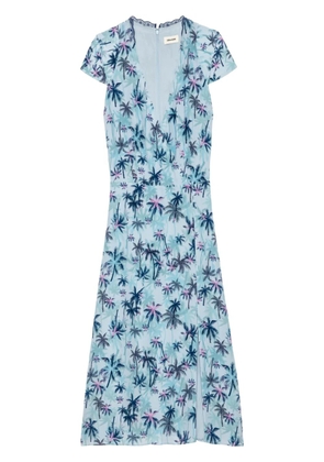 Zadig&Voltaire palm tree-print dress - Blue