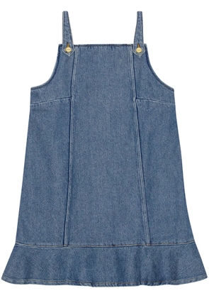 GANNI flared-hem denim mini dress - Blue