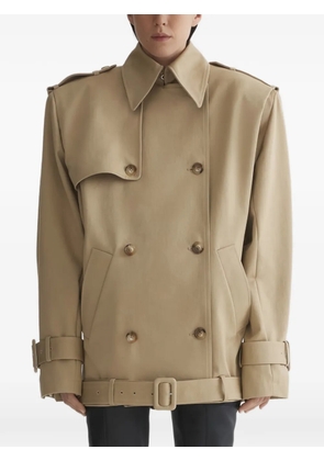 Mugler buckle double-breasted jacket - Neutrals