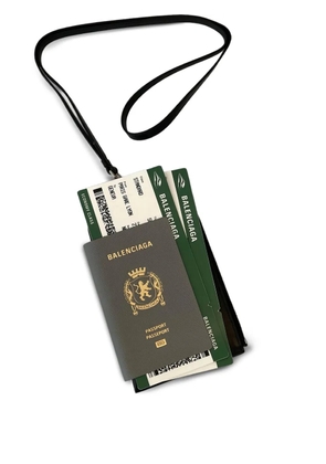 Balenciaga Passport leather phone holder - Green