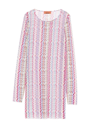 Missoni chevron-pattern mini dress - White