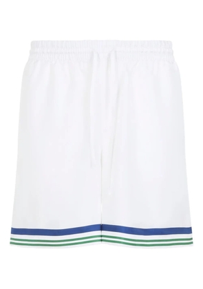 Casablanca drawstring silk track shorts - White