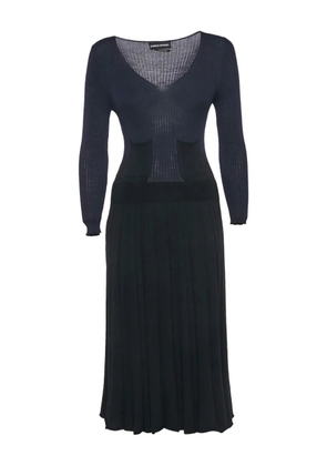 Sonia Rykiel Pre-Owned ribbed-knit pleated midi dress - Blue
