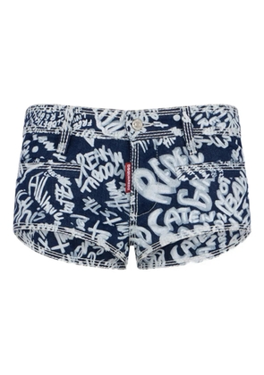 DSQUARED2 Rebel Hibiscus graphic flower shorts - Blue