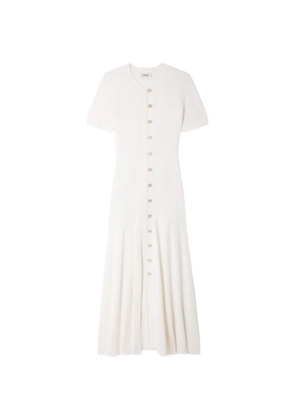 SANDRO button knitted midi dress - Neutrals