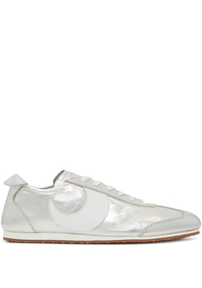 Marine Serre MS Astra metallic-effect leather sneakers - Grey
