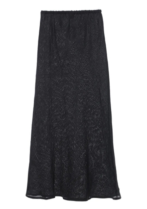 Baserange semi-sheer linen maxi skirt - Black