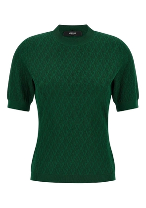 Versace jacquard short-sleeve sweater - Green