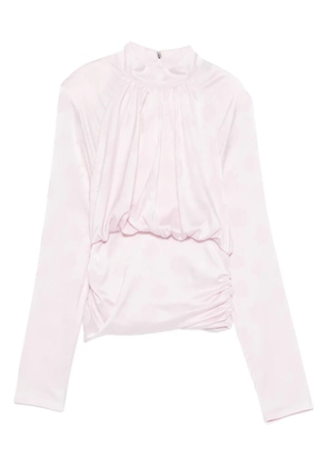 ROTATE BIRGER CHRISTENSEN floral-jacquard long-sleeve blouse - Pink